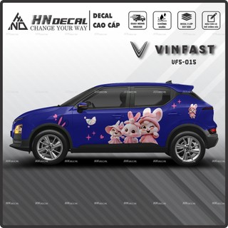 Tem dán xe VF5 - Decal dán xe VF5 MẪU TEM THỂ THAO CÁ TÍNH . 1 bộ dán 2 bên ( mẫu VF5-015 )