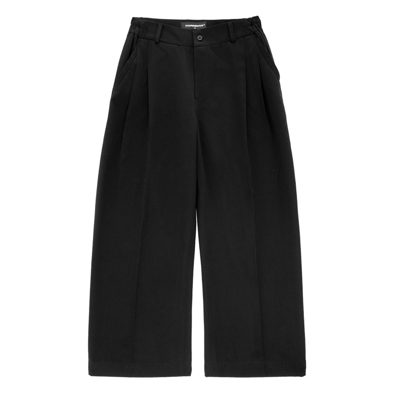 Quần Khaki Suông Rộng Đen 2 Ly Thẳng - THUNDEROUS KHAKI TROUSERS V.2 W25 / BLACK