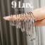 9LUX Khuyên tai nữ tròn rỗng nhiều size ER07 Khoen tròn to màu bạc sáng loại đẹp