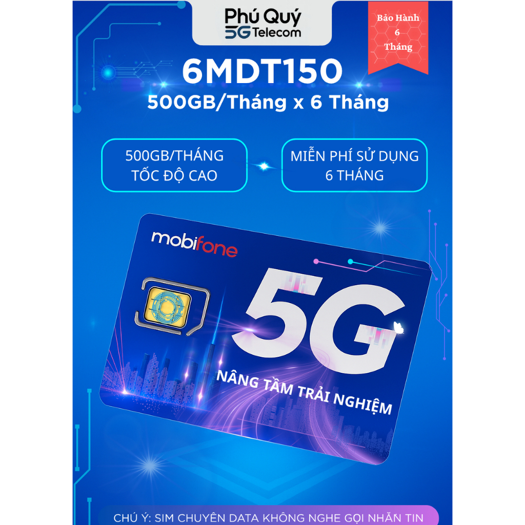 Sim 5G 4G Mobifone 6MDT150, 500GB, 100GB, 12MDT150, 12MDT50 (Có Esim ...