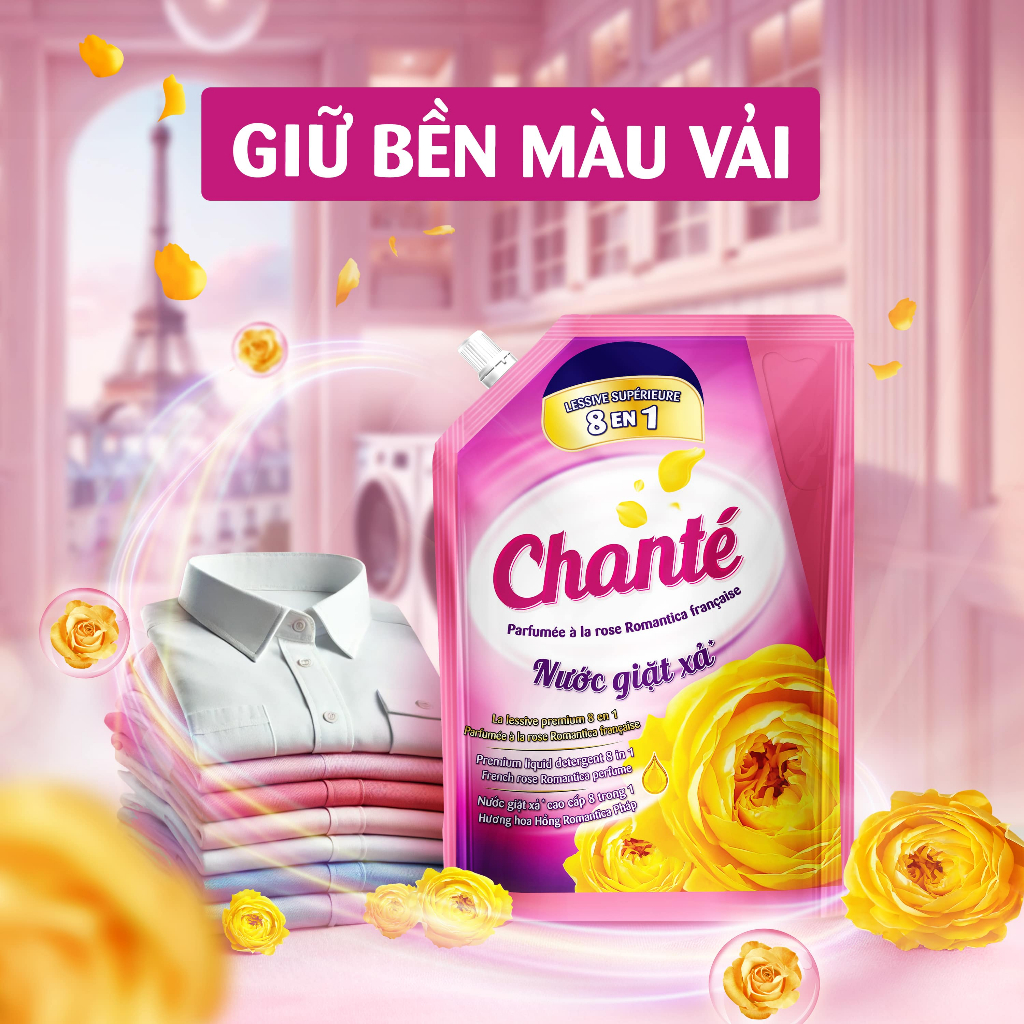 [Hannah - Masan] Combo 2 Túi Nước Giặt Xả Chanté Cao Cấp 8 Trong 1