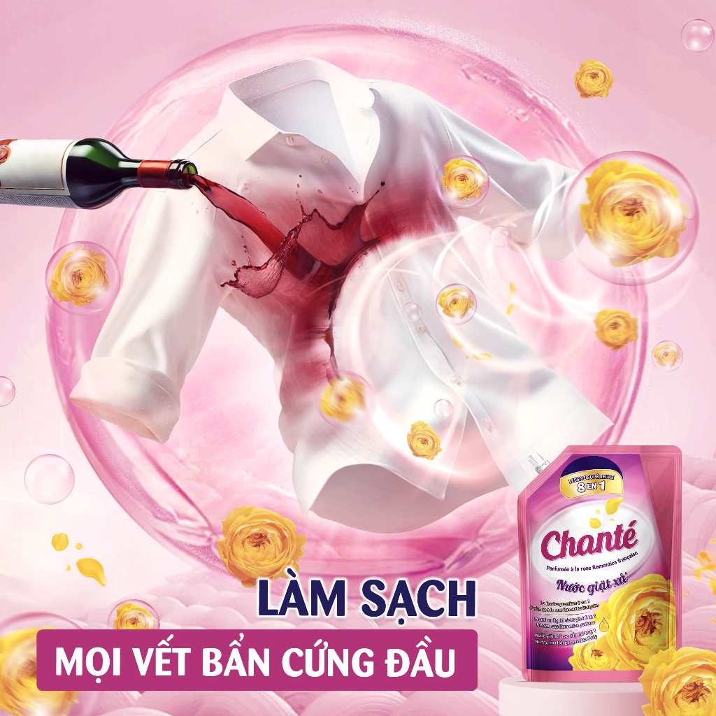[Hannah - Masan] Combo 2 Túi Nước Giặt Xả Chanté Cao Cấp 8 Trong 1