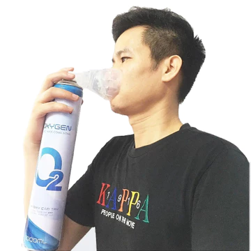 Bình oxy mini cầm tay hỗ trợ hô hấp sử dụng khi chơi thể thao, trong môi trường ô nhiễm khói bụi
