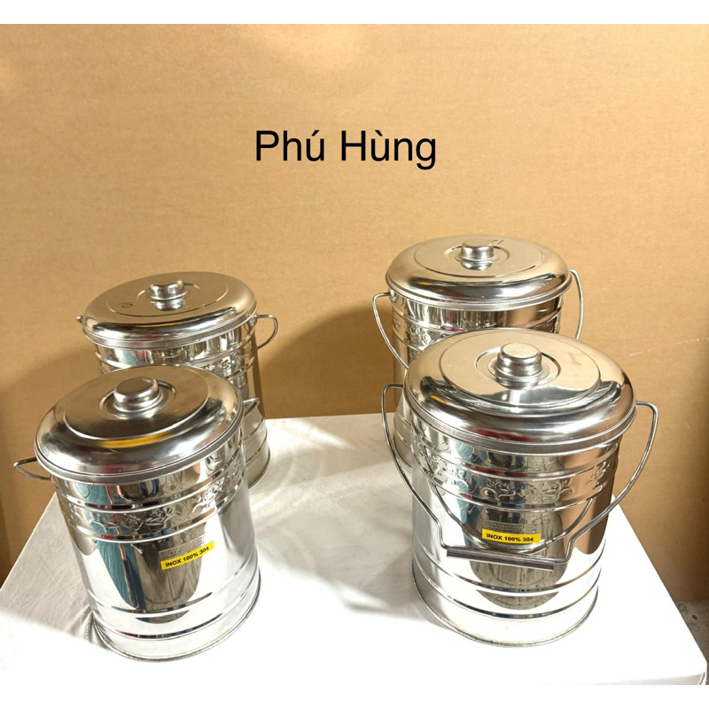 Xô Inox 304 Có Nắp, Xô inox 304 Dày Chắc Chắn, hàng loại 1 chính hãng ...