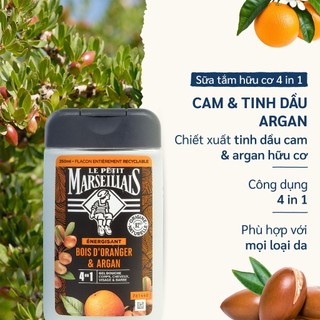 Sữa tắm 92% hữu cơ Le Petit Marseillais 4 in 1 (250ml)
