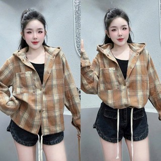 ÁO KHOÁC SƠ MI CARO NÓN TO CHỐNG NẮNG FORM RỘNG THOẢI MÁI DỄ MẶC PHỐI ĐỒ PHÙ HỢP THỜI TRANG TRẺ TRUNG CÁ TÍNH