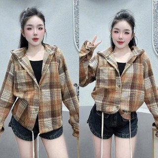 ÁO KHOÁC SƠ MI CARO 1 TÚI NÓN TO CHỐNG NẮNG TỐT FORM RỘNG THOẢI MÁI PHONG CÁCH TRẺ TRUNG CÁ TÍNH PHÙ HỢP THỜI TRANG