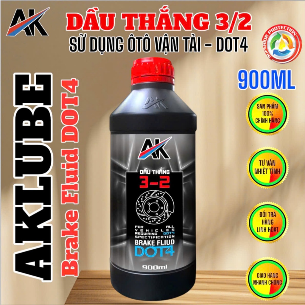 AKLUBE   DẦU THẮNG  3-2  DOT 4  -  900ML