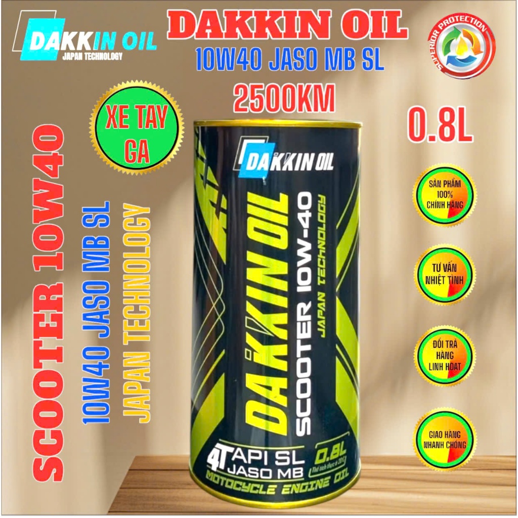 DẦU NHỚT DAKKIN OIL SCOOTER 10W40 – 0.8L