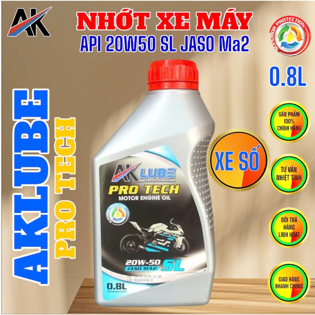 DẦU NHỚT      AKLUBE PROTECH 20W50 SL 4T