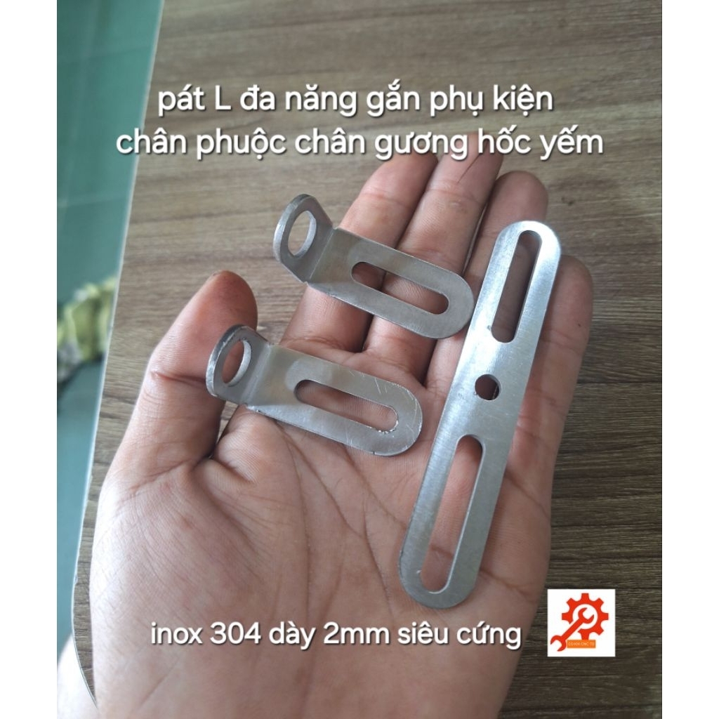 Pát L gắn đèn trợ sáng pát bi cầu mini chẳng ba chân gương đa năng dày ...