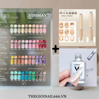 Combo Gel Mắt Mèo Kim Cương VINIMAY 40ml | Tặng Mắt Mèo Ánh Trăng | Nam Châm Tên Lửa | Hiệu Ứng Sáng