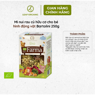 Mì nui rau củ cho bé hình động vật Bartolini 250g