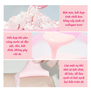 Mặt nạ dẻo Collagen hoa hồng Fengcha dưỡng trắng da, ngừa lão hóa gói 100 gram