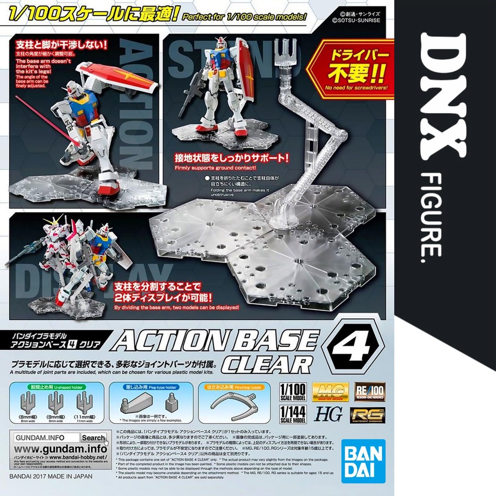Mô Hình Lắp Ráp Bandai Phụ kiện giá đỡ ACTION BASE 4 CLEAR (New Seal)