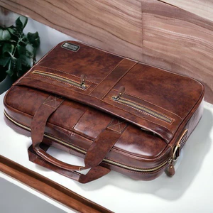 Túi Xách da đựng tài liệu công sở 15 inch Da WUAS phối da thật Men gsr [HÀNG MỚI VỀ]