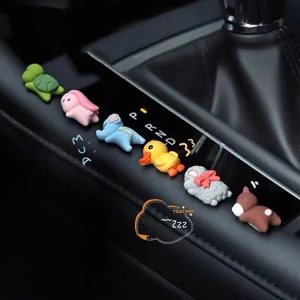 Set 6 thú nằm sấp tí hon dễ thương dán đỉnh màn hình, trang trí bàn làm việc, gương xe, quà tặng, taplo ô tô