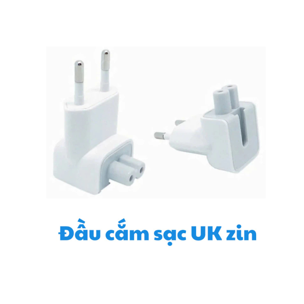 Đầu cắm sạc zin phích cắm cho makbook lpad, phích chuyển đổi US - UK chuẩn gập tiện dụng