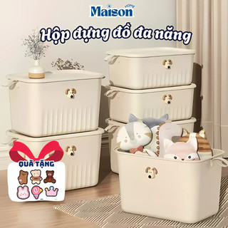 Hộp Nhựa Đựng Đồ Đa Năng Có Nắp Quai Cầm MAISON Hộp Đựng Đồ Quần Áo, Đồ Chơi Hình Cún Dễ Thương