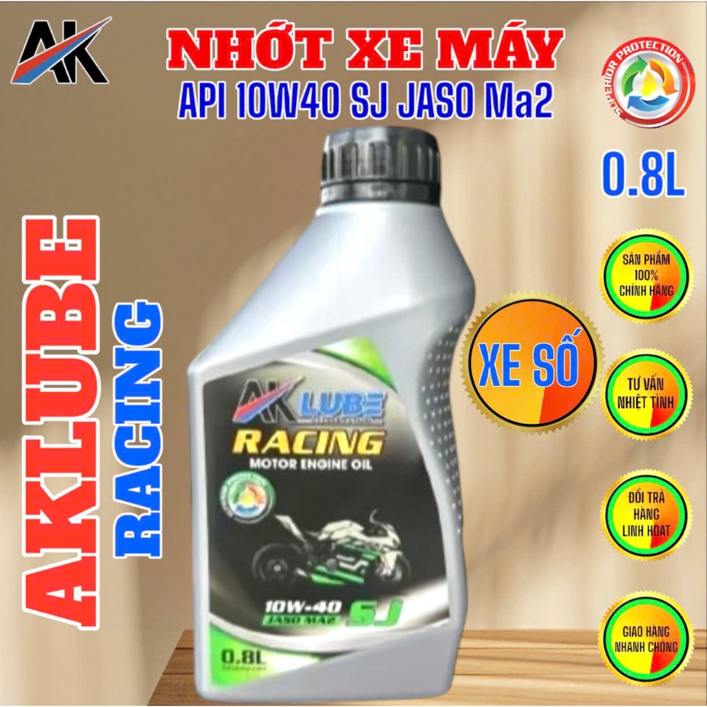DẦU NHỚT   AKLUBE RACING 10W40 SJ MA2 4T