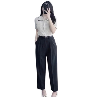 Quần Baggy Nữ Lưng Cao Dáng Công Sở Chất Liệu GOLD Nhật Mềm Mịn Siêu Tôn Dáng ELEGANTE