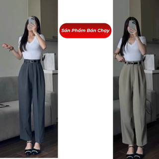 Quần Baggy Nữ Lưng Cao Dáng Công Sở Chất Liệu GOLD Nhật Mềm Mịn Siêu Tôn Dáng ELEGANTE