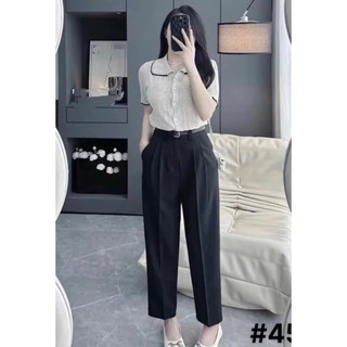 Quần Baggy Nữ Lưng Cao Dáng Công Sở Chất Liệu GOLD Nhật Mềm Mịn Siêu Tôn Dáng ELEGANTE