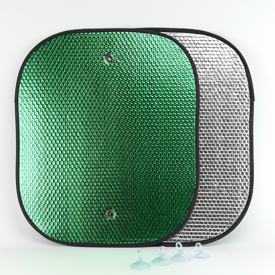 Combo 2 Tấm Che Nắng Ô Tô Xốp Cách Nhiệt Tròn Lớn Màu Lá Phủ Bạc CIND CD-C043 (44x52cm)