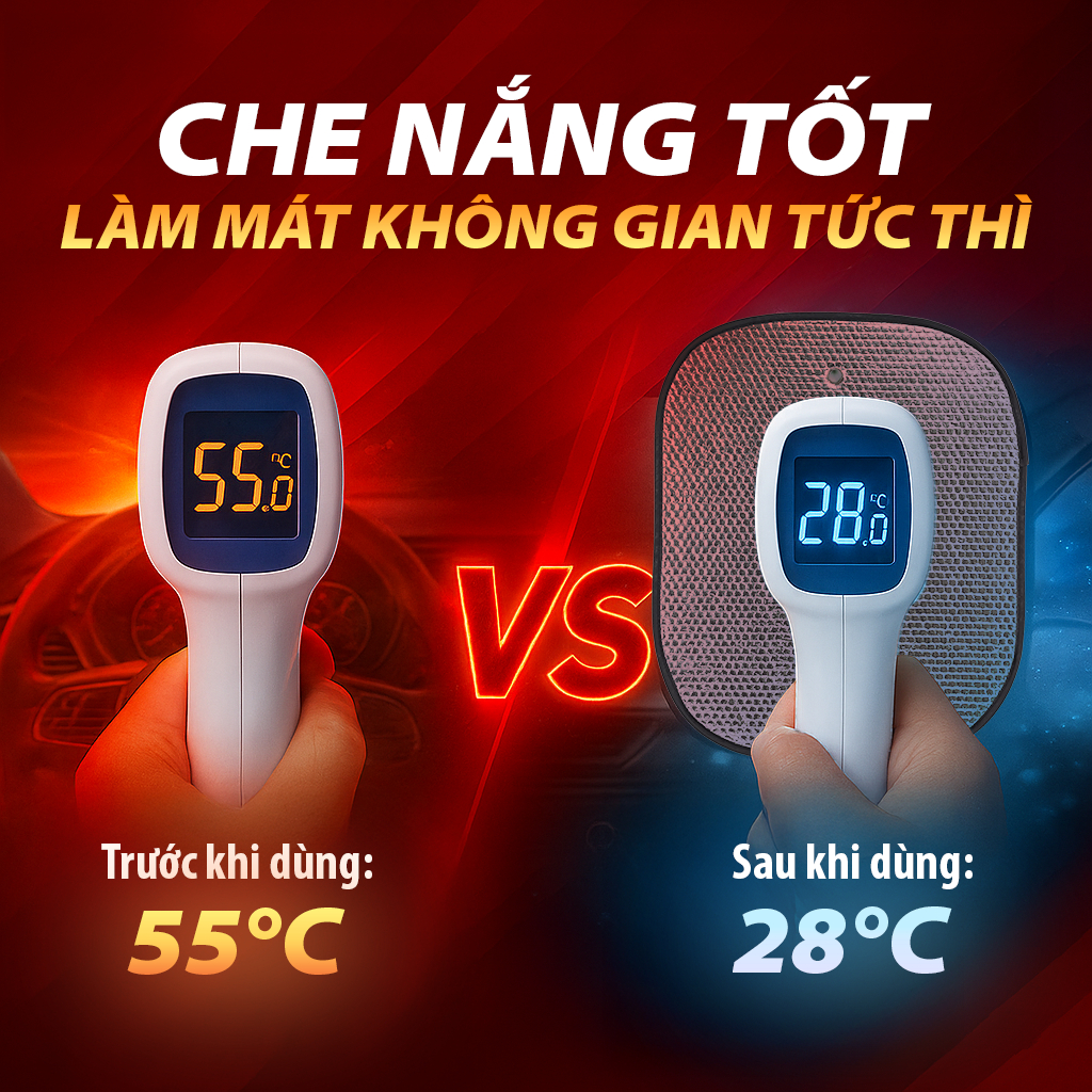 Combo 2 Tấm Che Nắng Ô Tô Xốp Cách Nhiệt Tròn Lớn Màu Lá Phủ Bạc CIND CD-C043 (44x52cm)