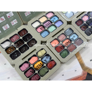 Combo Set Gel Dặm VINIMAY 9 Màu | Tặng Mút Dặm & Nam Châm Trái Tim | Tạo Hiệu Ứng Mắt Mèo Cực Đẹp