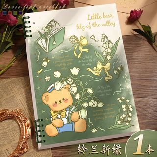 Sổ vở còng bìa lót chú Gấu với Hoa + Ruột Giấy BONZAI