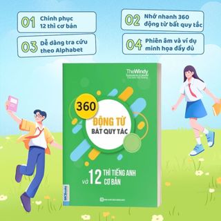 Sách - 360 Động Từ Bất Quy Tắc Và 12 Thì Cơ Bản Trong Tiếng Anh Bản Khổ To Cho Người Học Cơ Bản