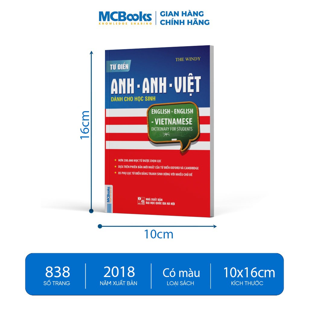 Sách -Từ điển Anh-Anh-Việt dành cho học sinh- MCBooks