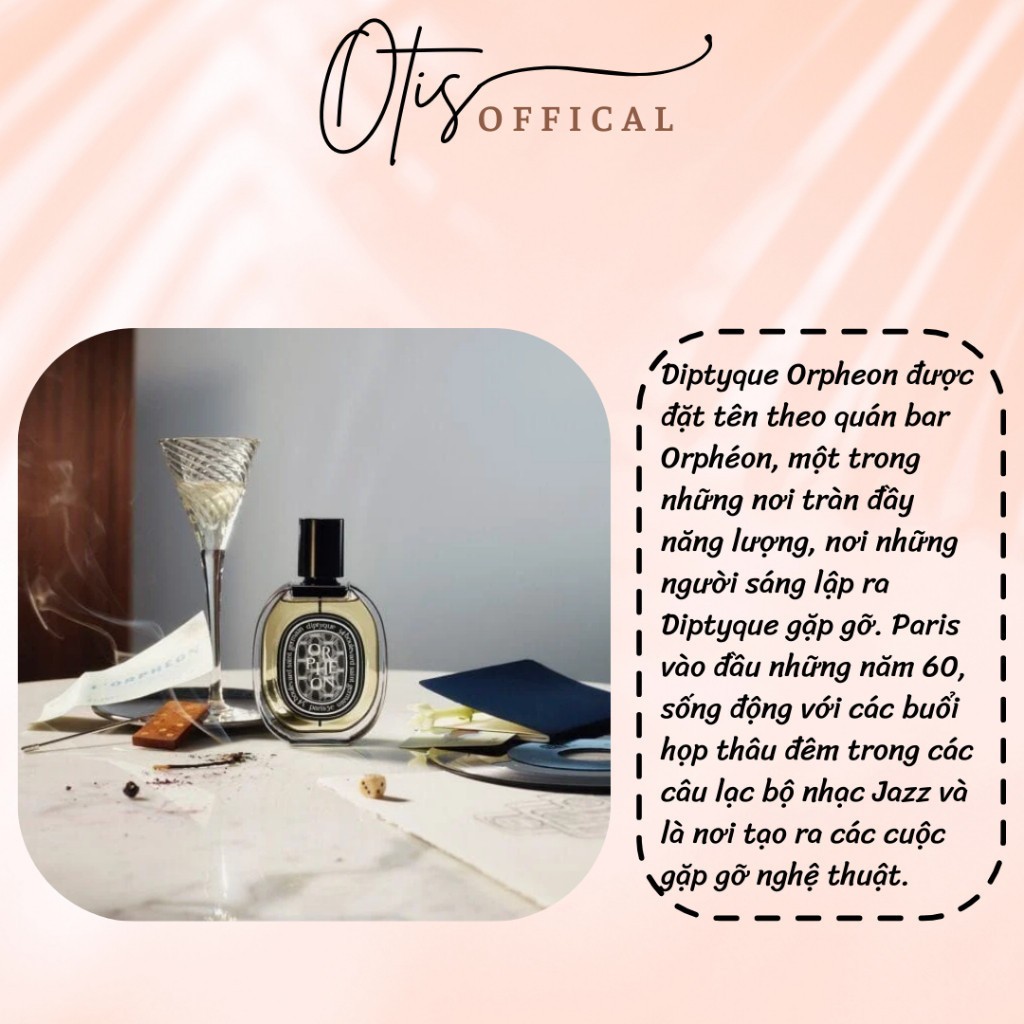 Nước Hoa Chiết 10ml Unisex Diptyque Orphéon Hương Thơm Hấp dẫn, Quyến rũ, Sang trọng