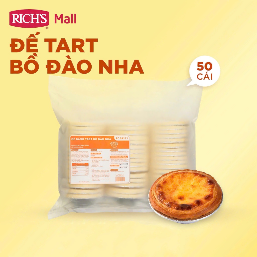 Túi Đế Bánh Tart Bồ Đào Nha RICH'S - 50 Cái | Shopee Việt Nam