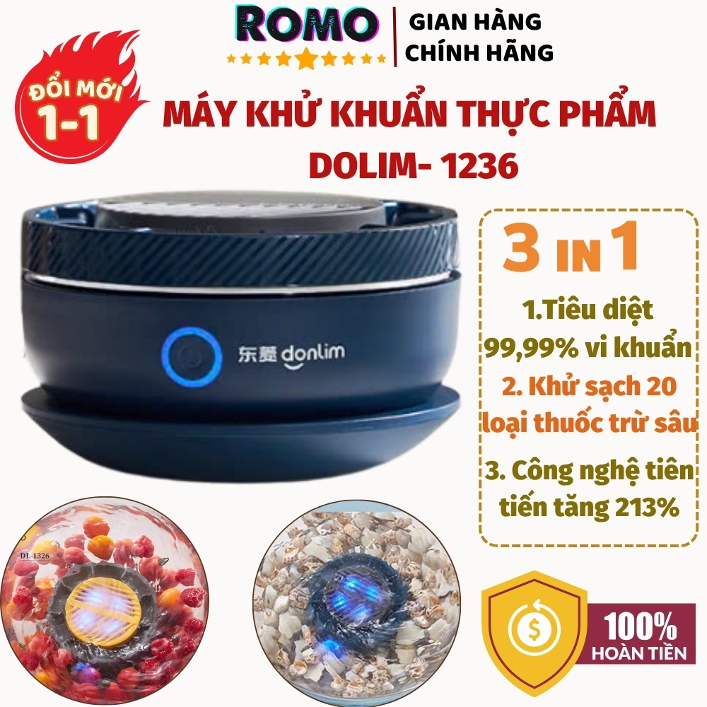 Máy khử khuẩn thực phẩm Donlim-1236, máy rửa rau củ quả diệt khuẩn 99 ...