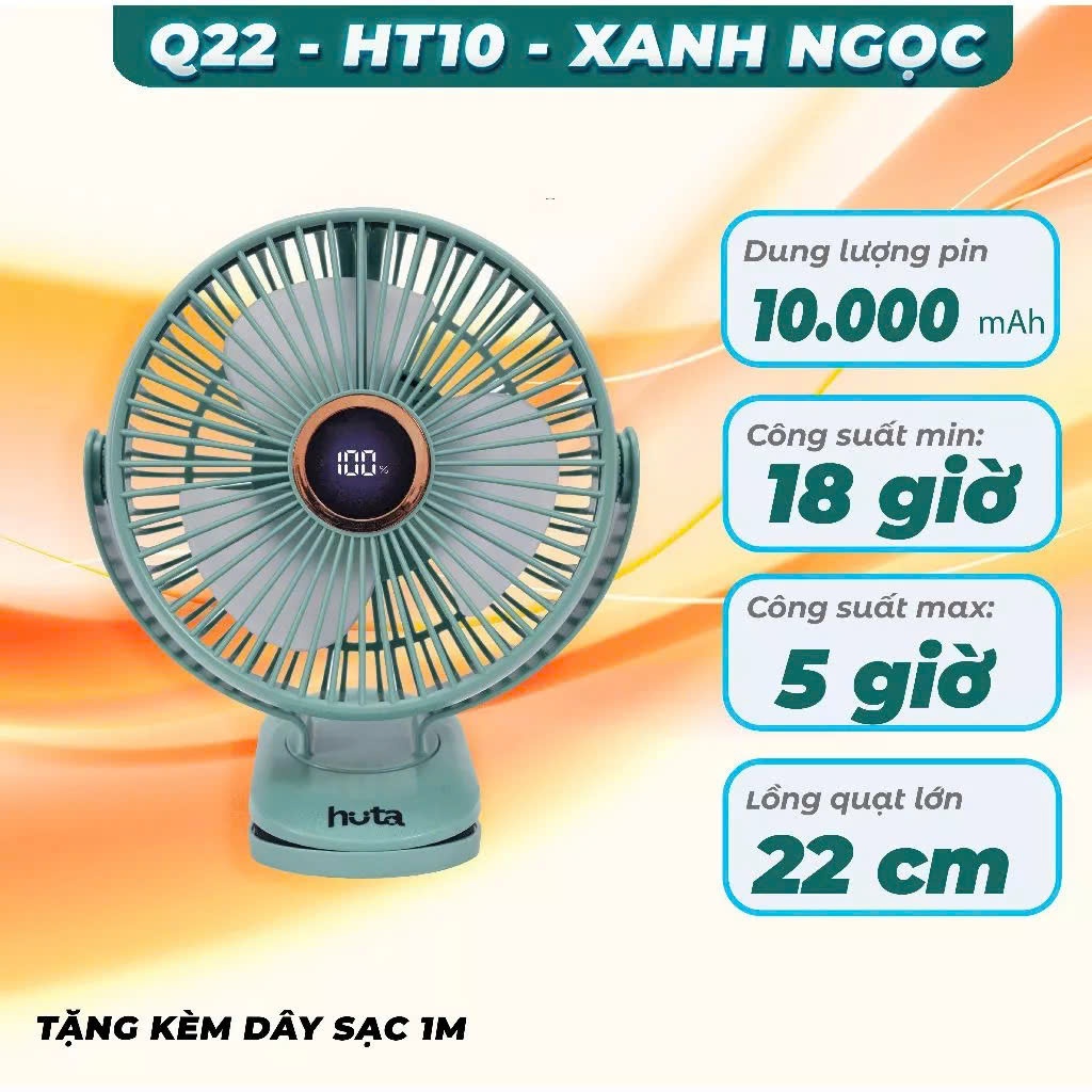 Quạt Tích Điện Kẹp Loại To HUTA Q22: Giải Pháp Mát Mẻ Cho Mùa Hè Này! - Chi tiết 6