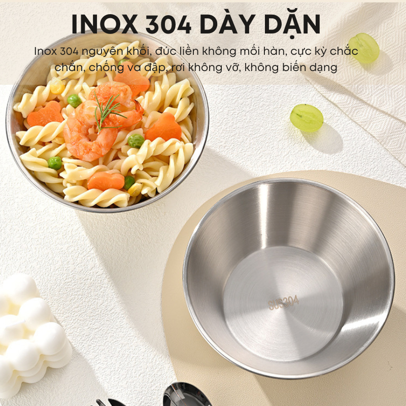 Bộ Bát Ăn Dặm Inox 304 2 Lớp Tháo Rời Kèm Thìa Nĩa Hộp – An Toàn, Chống Nóng, Siêu Bền, Họa Tiết Dễ Thương | 293