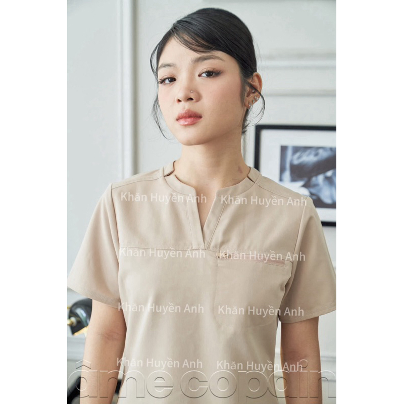 Đồng phục spa thẩm mỹ viện, chất liệu cotton lạnh cao cấp