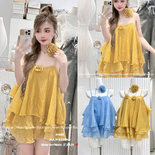 Váy 2 dây kèm hoa cổ siêu xinh ,váy có lót quần 💯💝đi CHƠI, đi LÀM sang chảnh, xinh XINH đẹp tuyệt vời !!😘