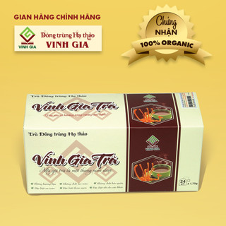 Vinh Gia Trà Đông Trùng Hạ Thảo với 9 loại Thảo Mộc Quý giúp Tăng Cường Sức Đề Kháng – Hộp 24 Gói