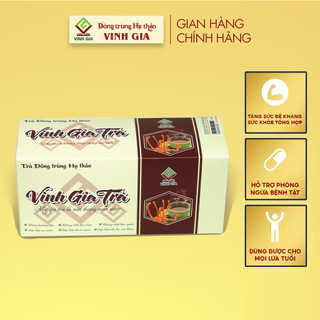 Vinh Gia Trà Đông Trùng Hạ Thảo với 9 loại Thảo Mộc Quý giúp Tăng Cường Sức Đề Kháng – Hộp 24 Gói