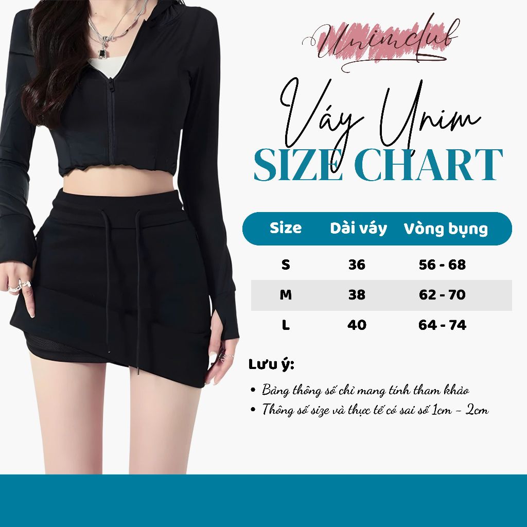 Chân Váy Ngắn Dáng Chữ A Váy Thể Thao Unim Store Cotton 2 Da Cao Cấp Lưng Chun Dây Rút Túi Chéo Có Lót Quần Bảo Hộ