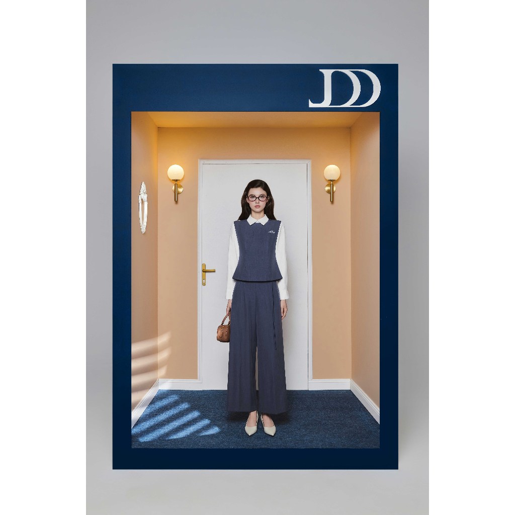 Set đồ công sở áo phối cổ đức 2T18.2505K + quần ống rộng 3P07.2505K – outfit thanh lịch thiết kế JM Dress Design