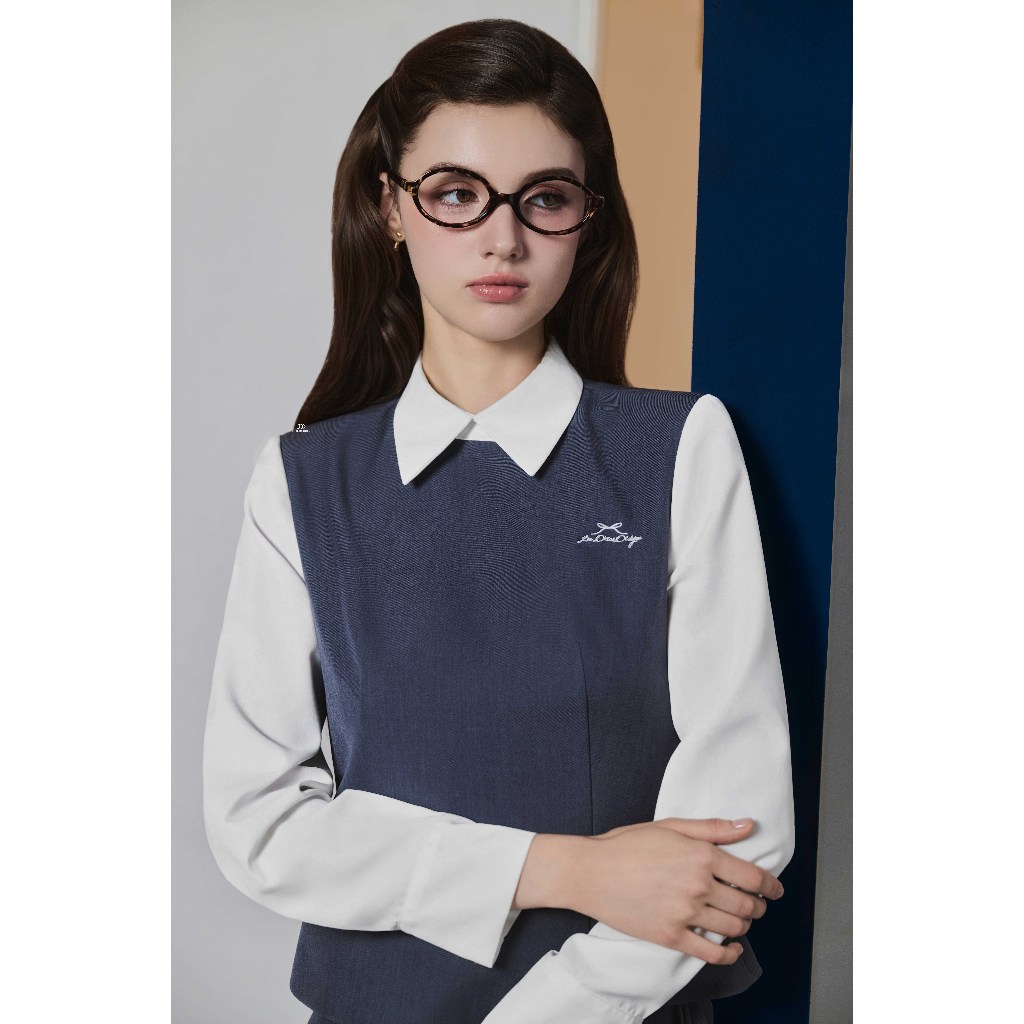 Set đồ công sở áo phối cổ đức 2T18.2505K + quần ống rộng 3P07.2505K – outfit thanh lịch thiết kế JM Dress Design
