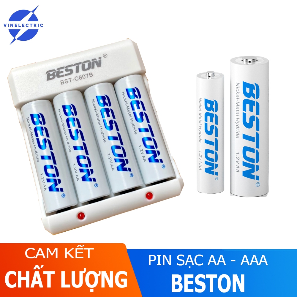 Pin AA/AAA kèm sạc C807B hoặc pin rời hãng Beston dành cho mic không ...