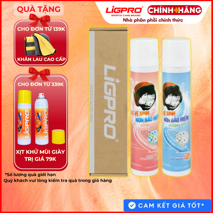 Bình Xịt Vệ Sinh Nón Bảo Hiểm Nước Hoa Sang Trọng 420ml LIGRPO Bọt Tuyết Nano Bạc Làm Sạch Khử Mùi, Kháng Khuẩn
