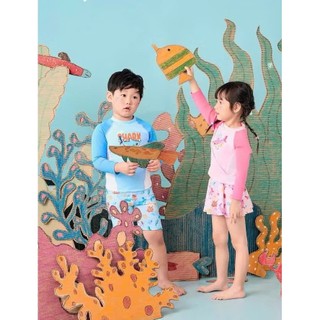 Đồ bơi bé trai bé gái họa tiết cá mập xinh xắn,đồ bơi kèm chân váy rời bé gái size 12-40kg BK50