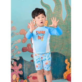 Đồ bơi bé trai bé gái họa tiết cá mập xinh xắn,đồ bơi kèm chân váy rời bé gái size 12-40kg BK50