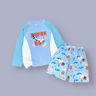 Đồ bơi bé trai bé gái họa tiết cá mập xinh xắn,đồ bơi kèm chân váy rời bé gái size 12-40kg BK50